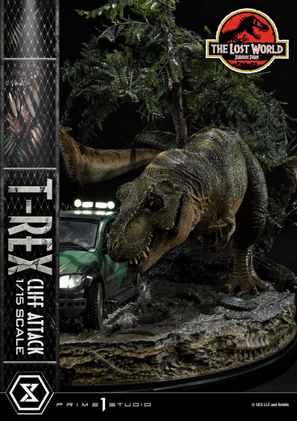 T-Rex Cliff Attack Statue 1:15 Legacy Museum Collection, Vergessene Welt: Jurassic Park, 53 cm