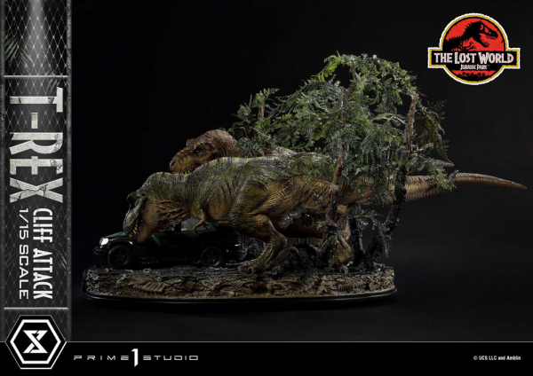 T-Rex Cliff Attack Statue 1:15 Legacy Museum Collection, Vergessene Welt: Jurassic Park, 53 cm