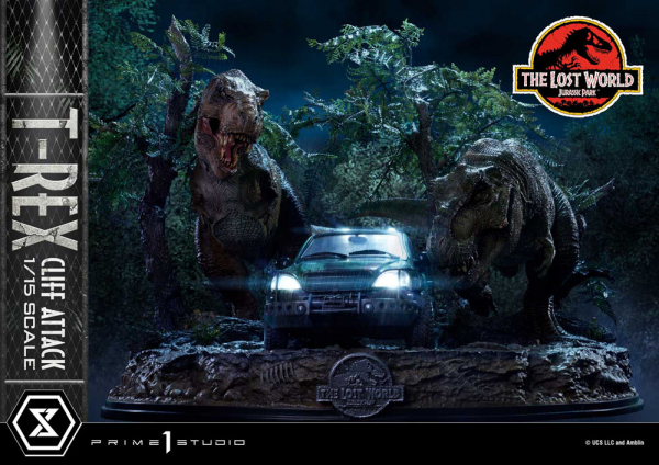 T-Rex Cliff Attack Statue 1:15 Legacy Museum Collection, Vergessene Welt: Jurassic Park, 53 cm