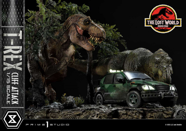 T-Rex Cliff Attack Statue 1:15 Legacy Museum Collection, Vergessene Welt: Jurassic Park, 53 cm