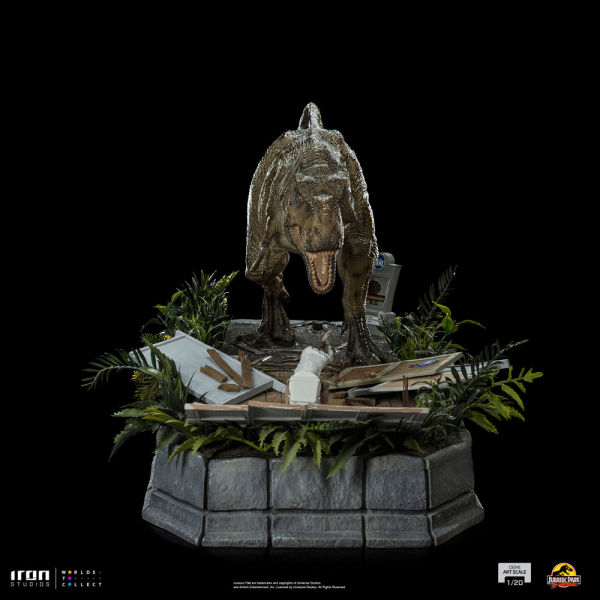 T-Rex attacks Donald Gennaro Statue 1:20 Demi Art Scale, Jurassic Park, 30 cm