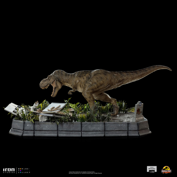 T-Rex attacks Donald Gennaro Statue 1:20 Demi Art Scale, Jurassic Park, 30 cm