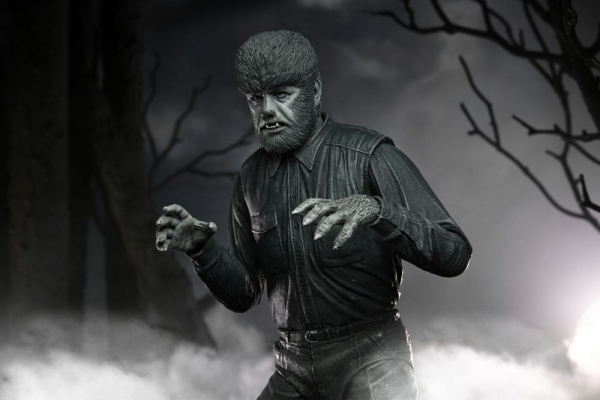 Ultimate The Wolf Man (Black & White) Actionfigur, Universal Monsters, 18 cm