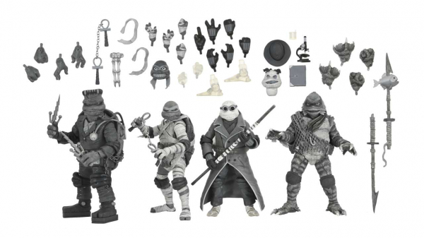 Turtles (Black & White) Action Figure 4-Pack, Universal Monsters x Teenage Mutant Ninja Turtles, 18 cm