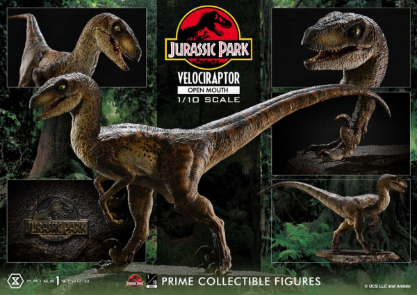 Velociraptor (Open Mouth) Statue 1/10 Prime Collectibles, Jurassic Park, 19 cm